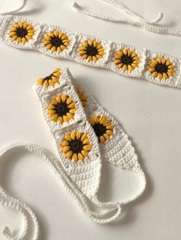 Diadema De Crochet Girasoles