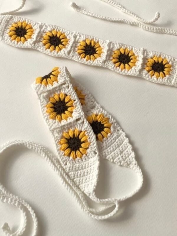Diadema De Crochet Girasoles