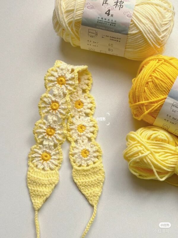 Diadema de Crochet Margaritas