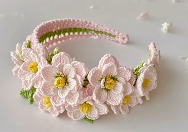 diadema 2 Diadema de Crochet Floral