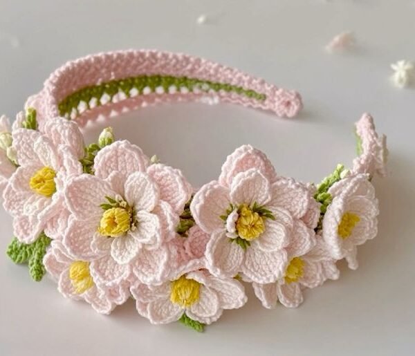 Diadema de Crochet Floral